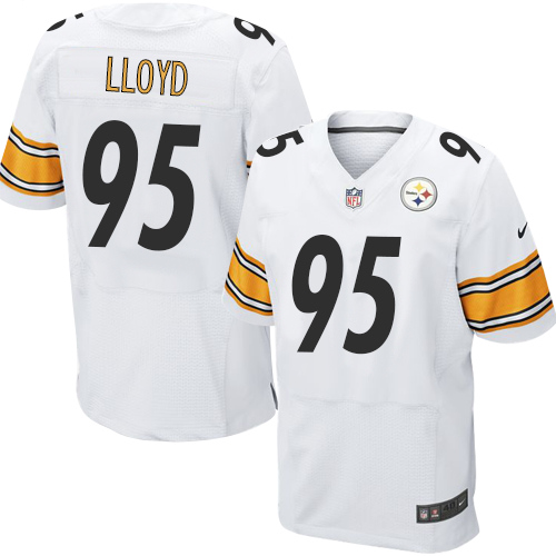 Men's Elite Greg Lloyd Nike Jersey White Road - #95 NFL Pittsburgh Steelers